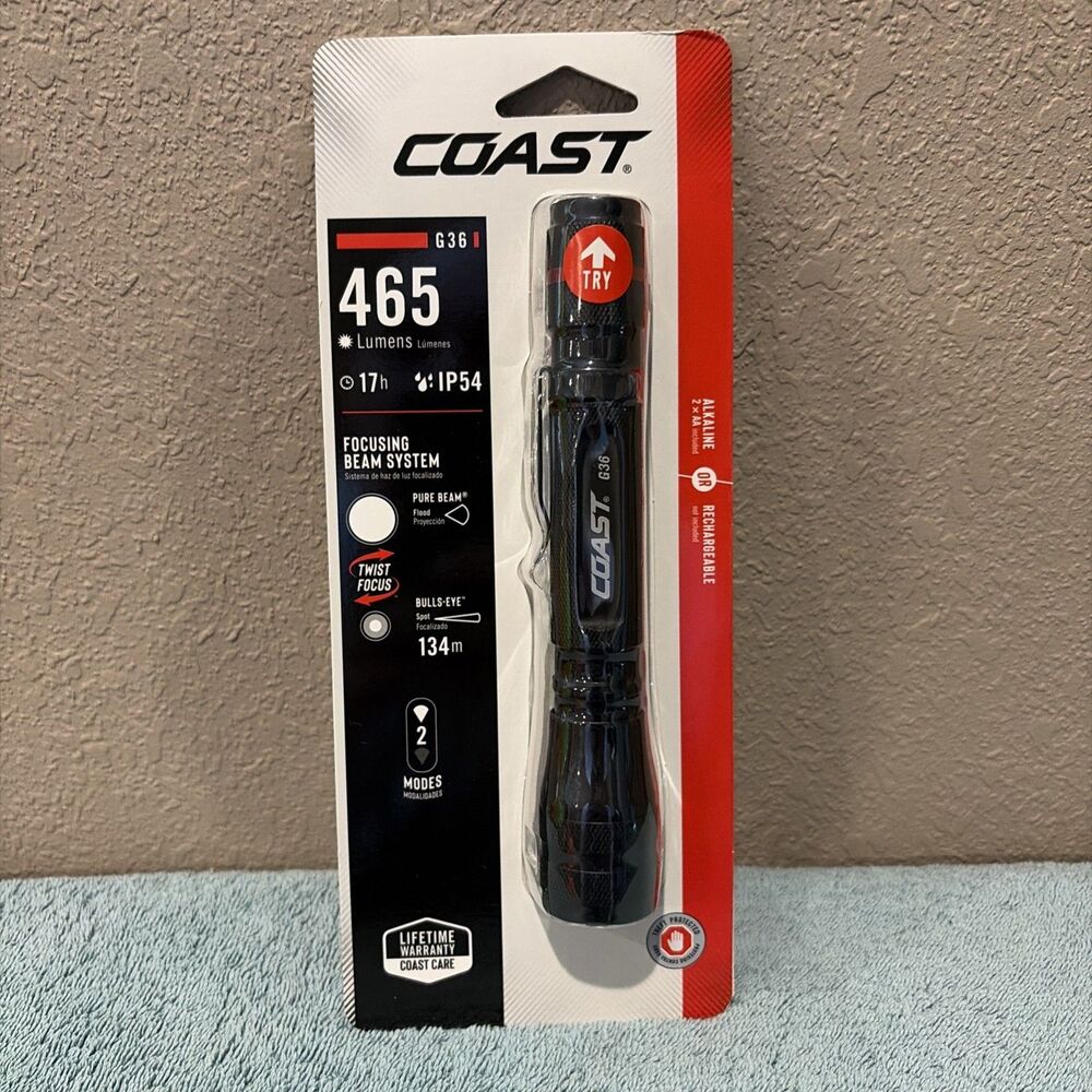 Coast G32 Flashlight with Focusing Beam 465 Lumens